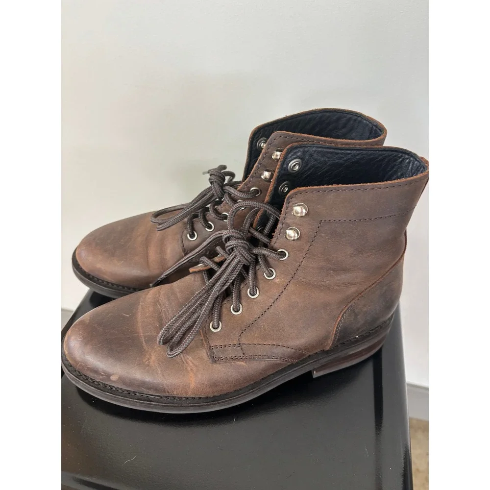 Thursday Boot Co President Lace Up Boots Tobacco Brown Leather Mens 6.5 18082